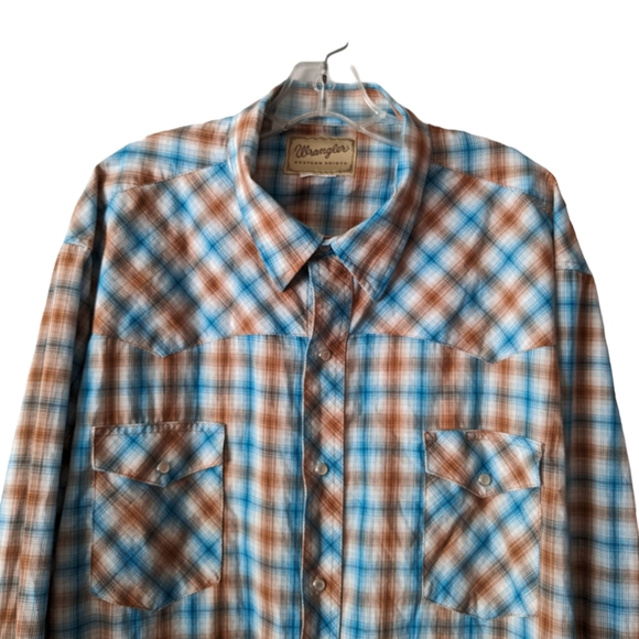 VTG Wrangler Pearl Snap Western style button down XXXL - Picture 2 of 9